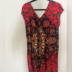 Maeve Shift Dress with Red print design